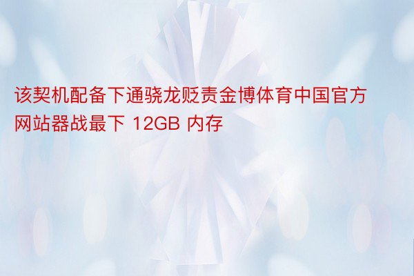该契机配备下通骁龙贬责金博体育中国官方网站器战最下 12GB 内存